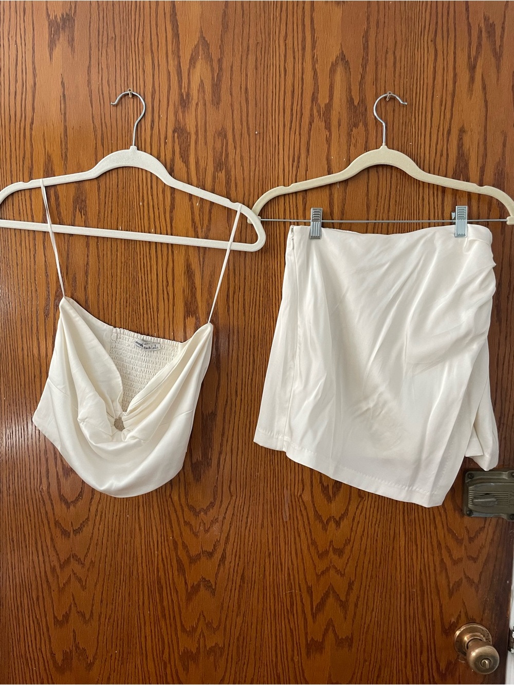 Abercrombie & Fitch Cream Smocked Mini Skirt